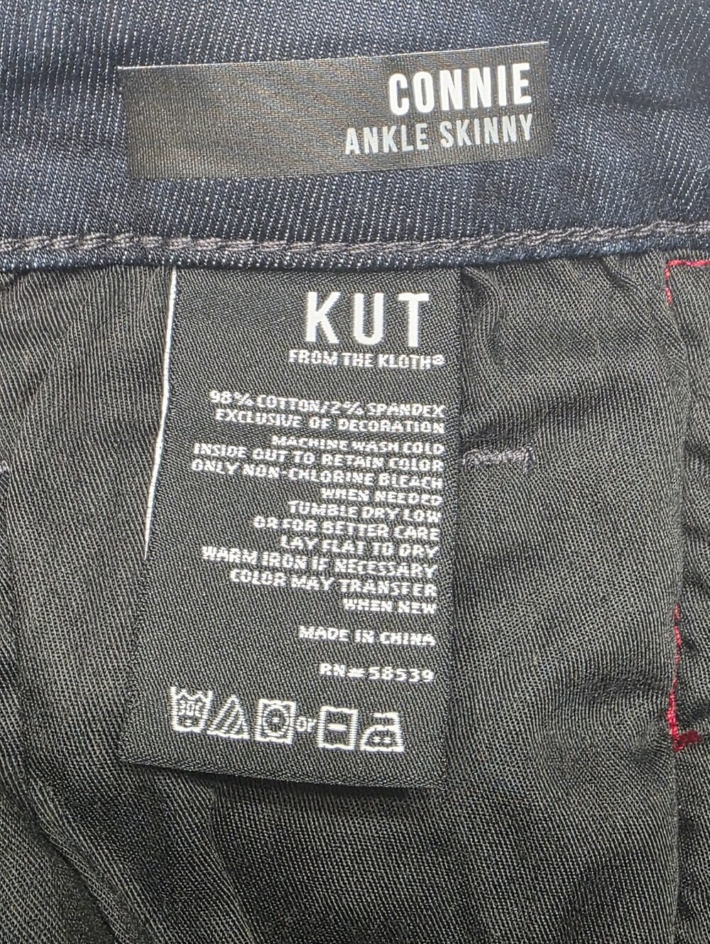 Kut From The Kloth Connie Ankle Skinny With Red Stripe Size 10 - Picture 4 of 5